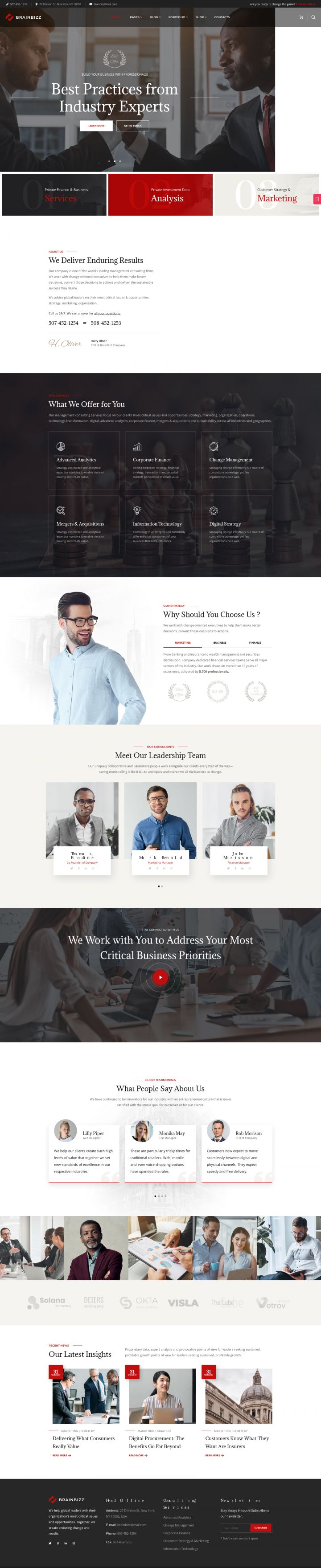 WordPress шаблон ThemeForest BrainBizz