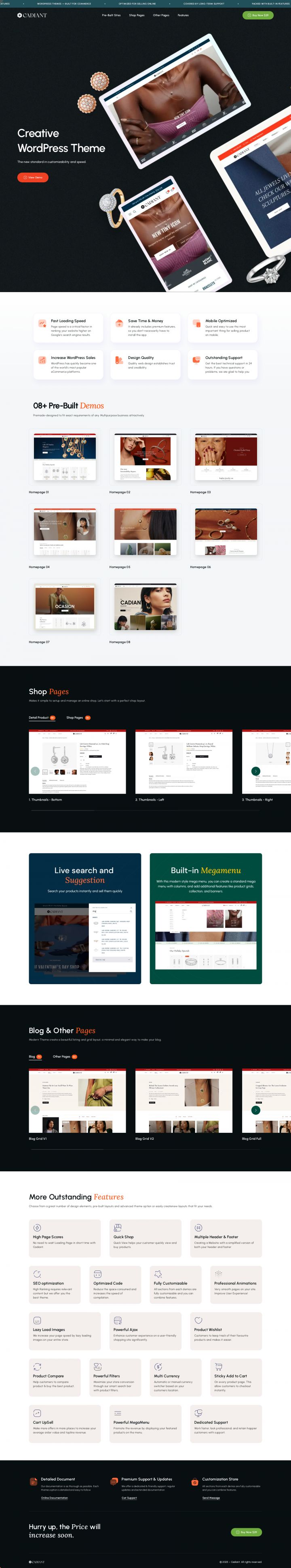 WordPress шаблон ThemeForest Cadiant