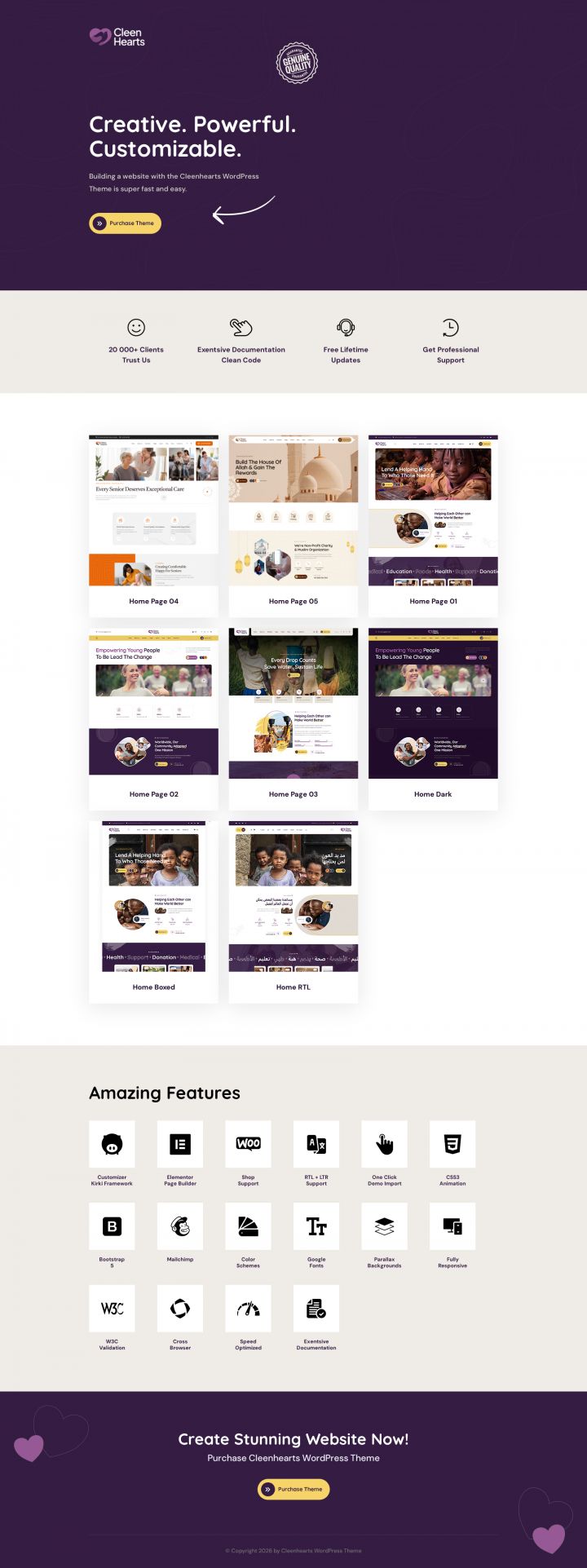 WordPress шаблон ThemeForest Cleenhearts