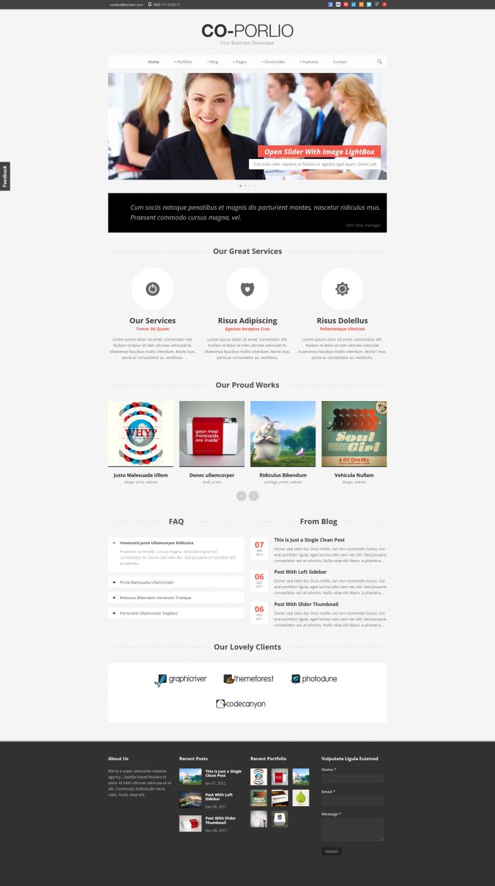WordPress шаблон ThemeForest CoPorlio