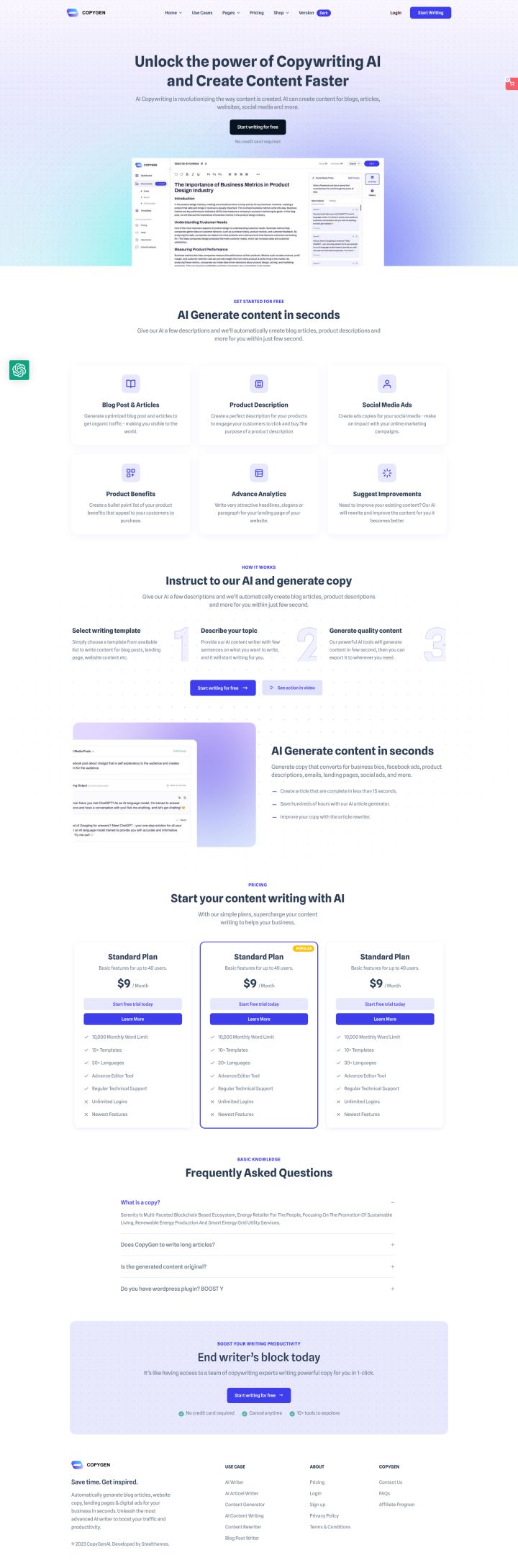 Шаблон ThemeForest CopyGen WordPress шаблон ThemeForest CopyGen