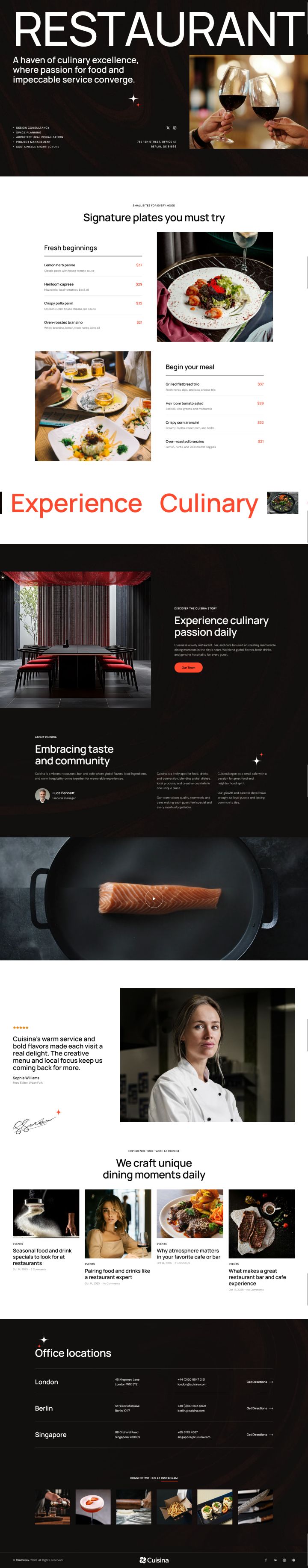 WordPress шаблон ThemeForest Cuisina