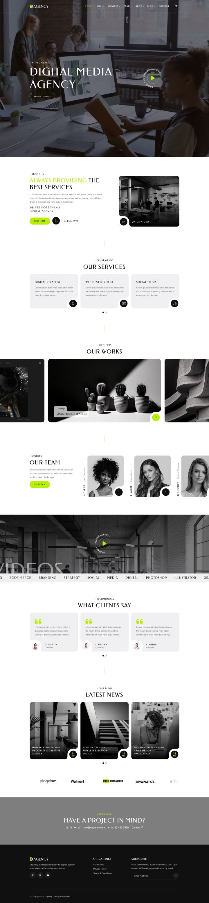 Шаблон ThemeForest Dagency WordPress шаблон ThemeForest Dagency