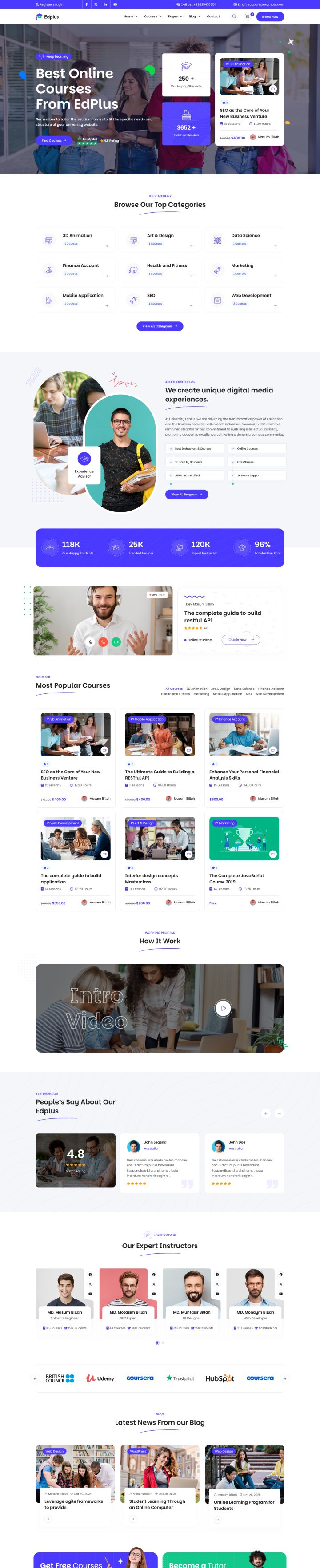 Шаблон ThemeForest Edplus WordPress шаблон ThemeForest Edplus