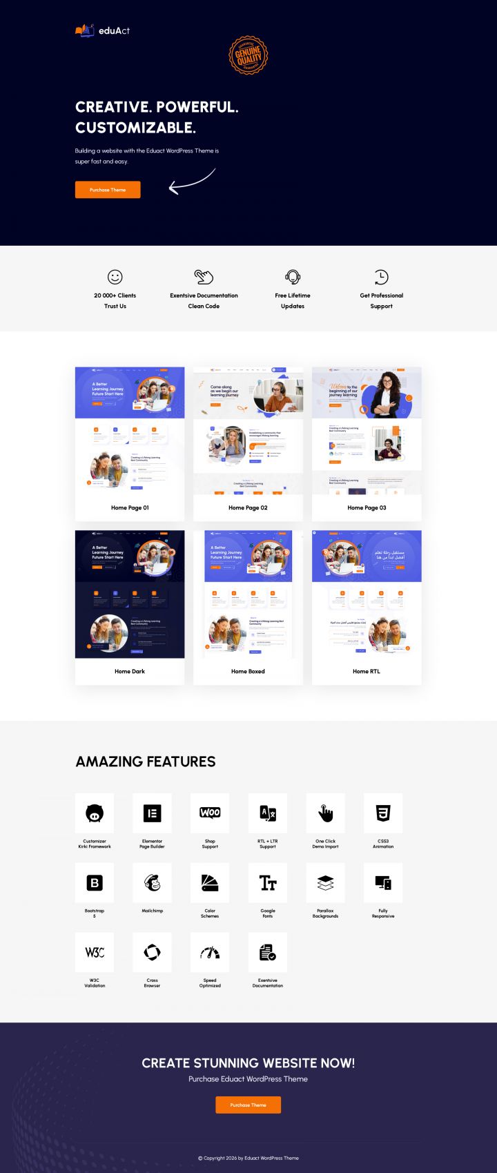 WordPress шаблон ThemeForest EduAct