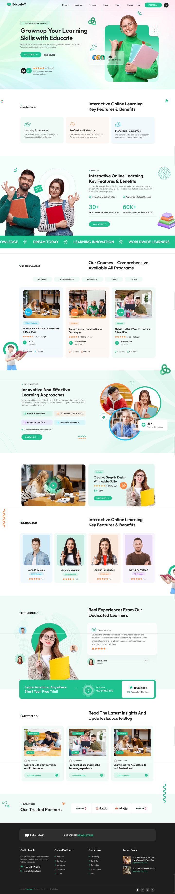 WordPress шаблон ThemeForest EducateX