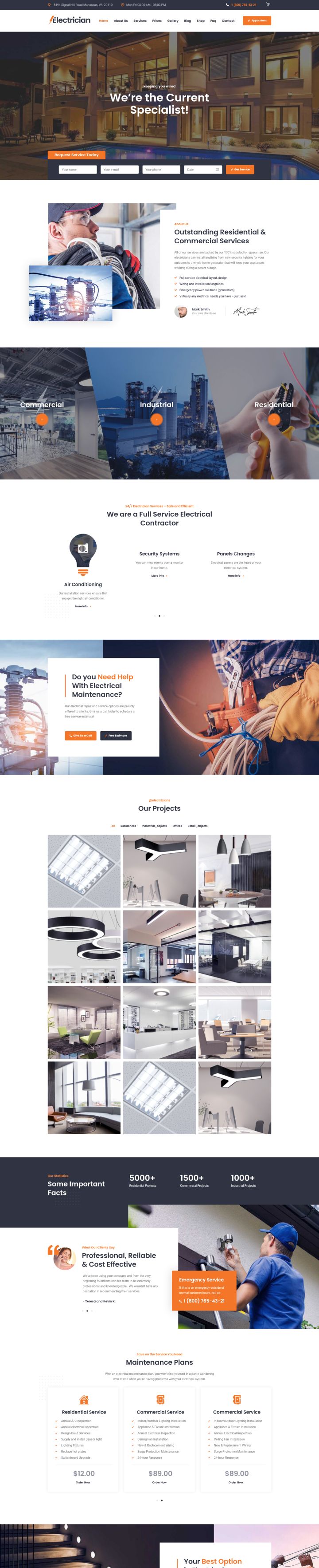 Шаблон ThemeForest Electrician WordPress шаблон ThemeForest Electrician