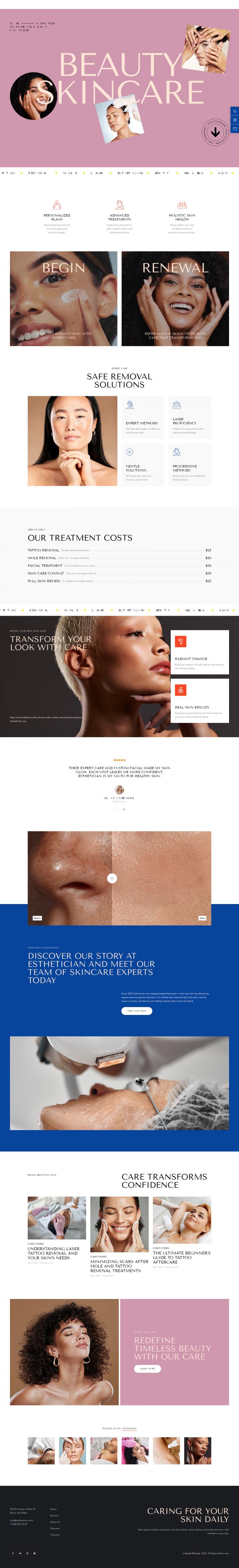 WordPress шаблон ThemeForest Esthetician