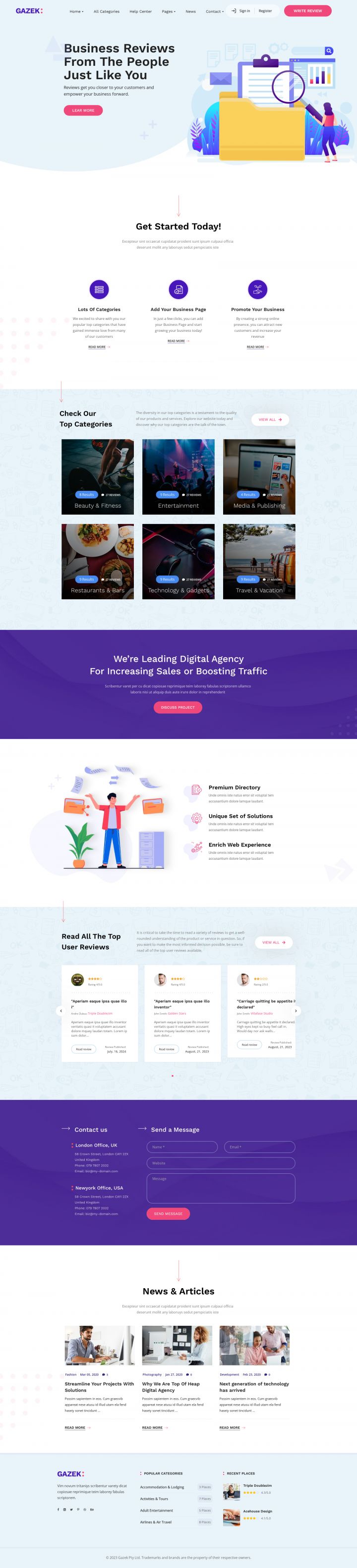 WordPress шаблон ThemeForest Gazek