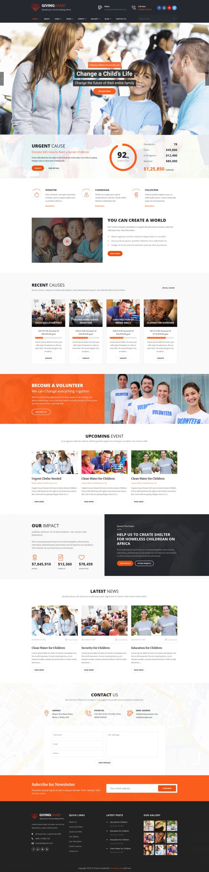 WordPress шаблон ThemeForest Giving Hand