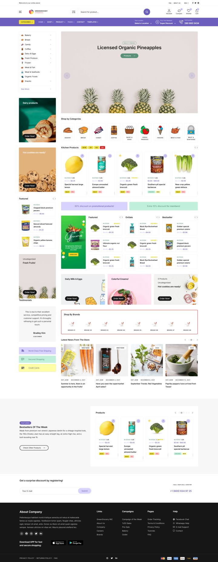 Шаблон ThemeForest Green Grocery WordPress шаблон ThemeForest Green Grocery