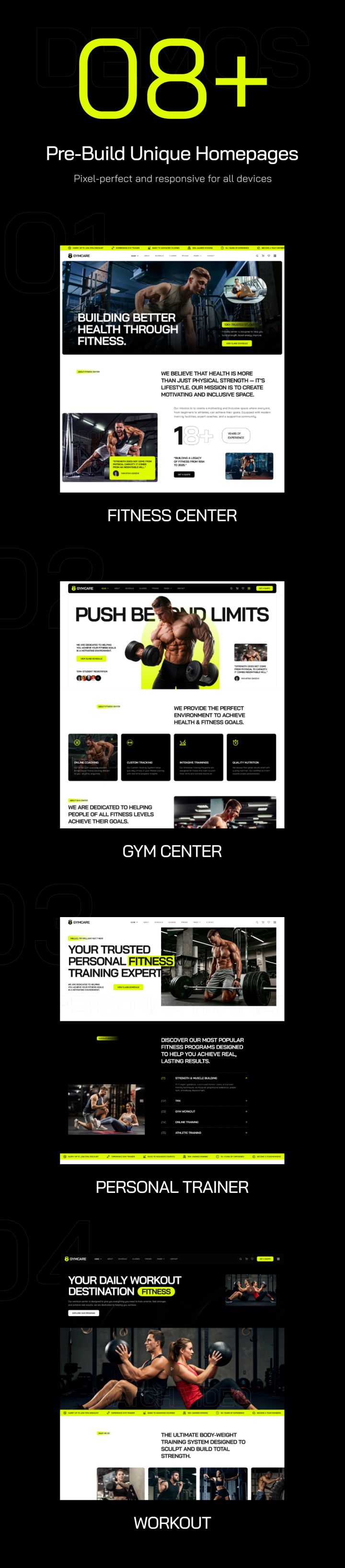 WordPress шаблон ThemeForest Gymcare