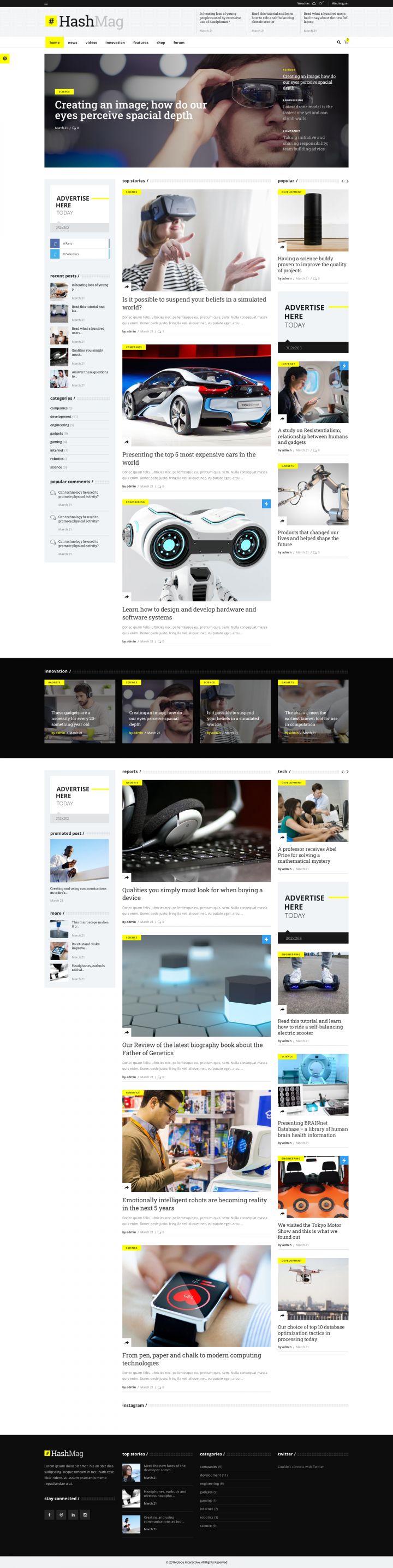WordPress шаблон ThemeForest HashMag