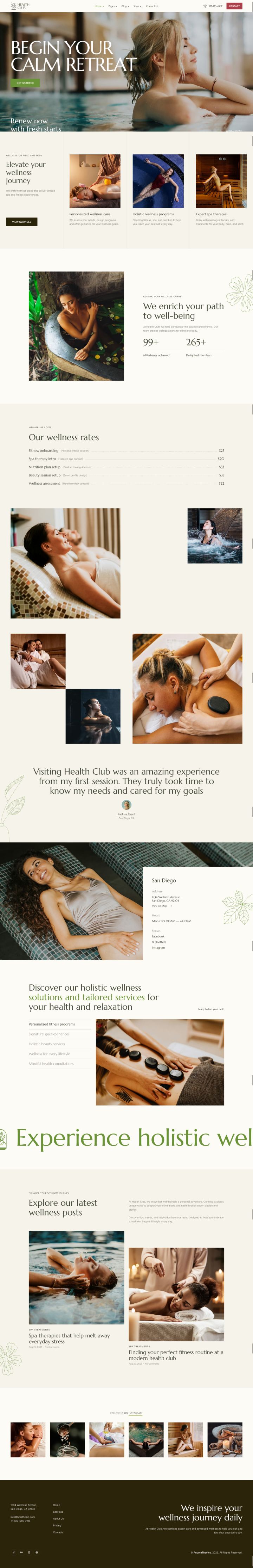 WordPress шаблон ThemeForest Health Club