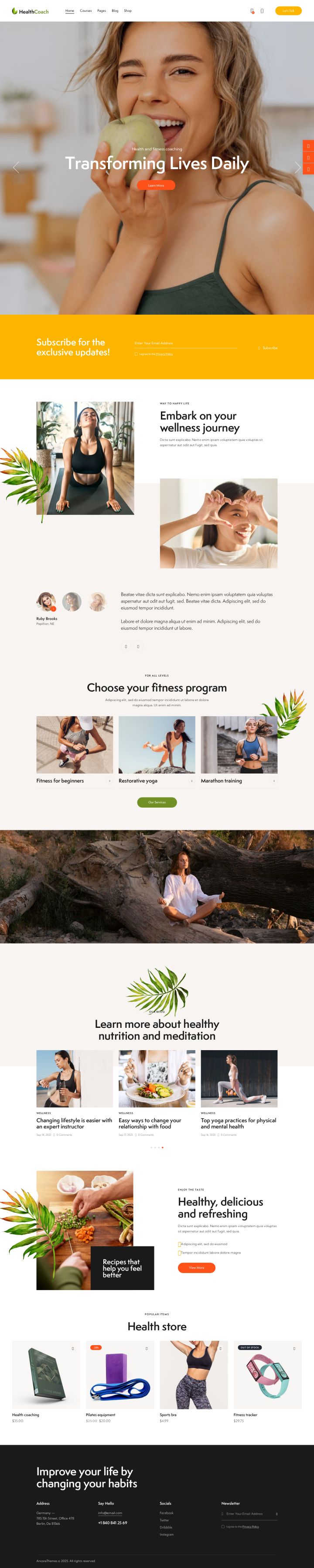 WordPress шаблон ThemeForest Health Coach