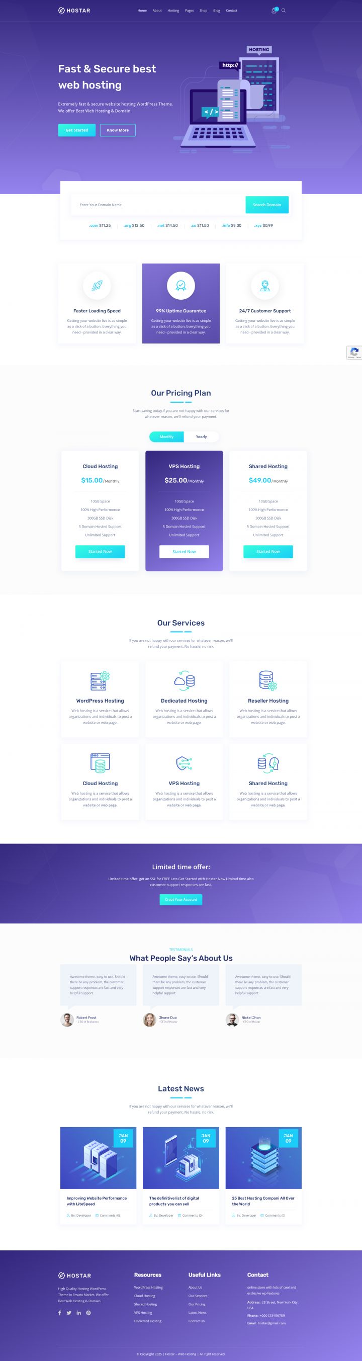 WordPress шаблон ThemeForest Hostar