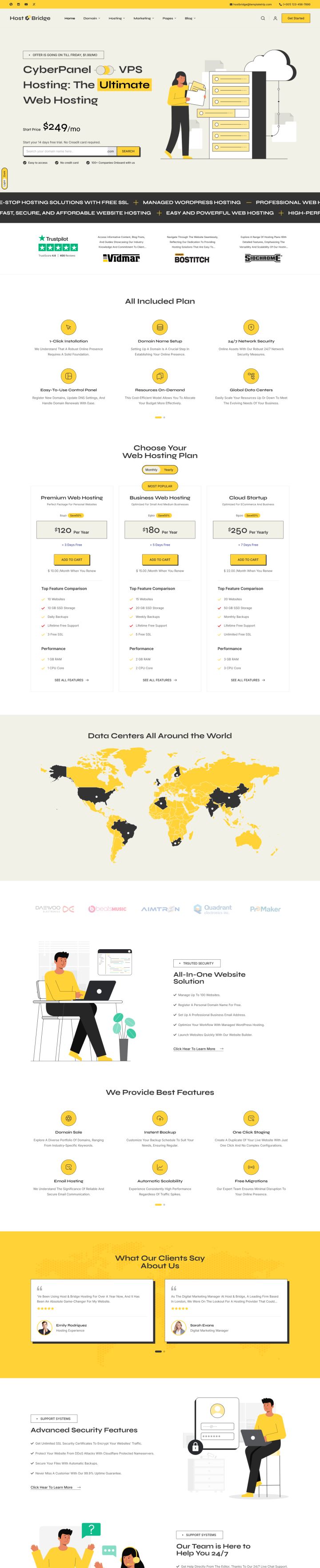 Шаблон ThemeForest HostBridge WordPress шаблон ThemeForest HostBridge