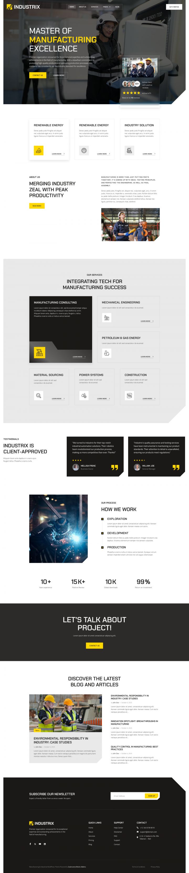 WordPress шаблон ThemeForest Industrix