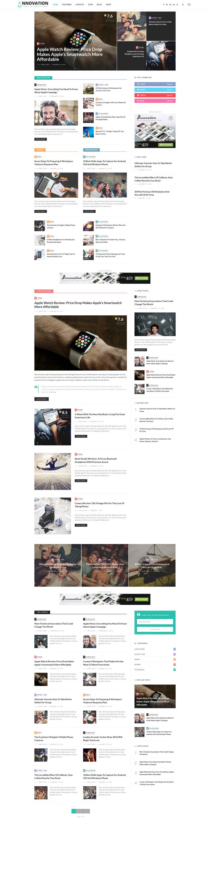 WordPress шаблон ThemeForest Innovation