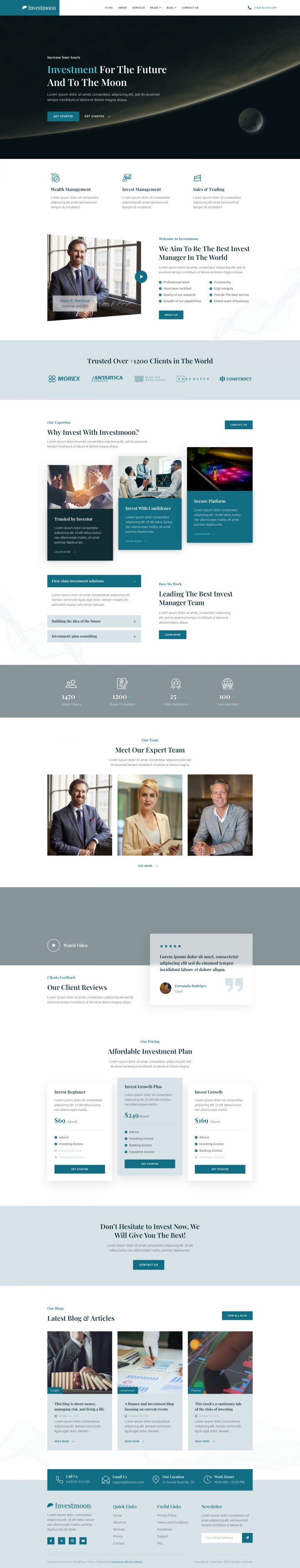 WordPress шаблон ThemeForest Investmoon