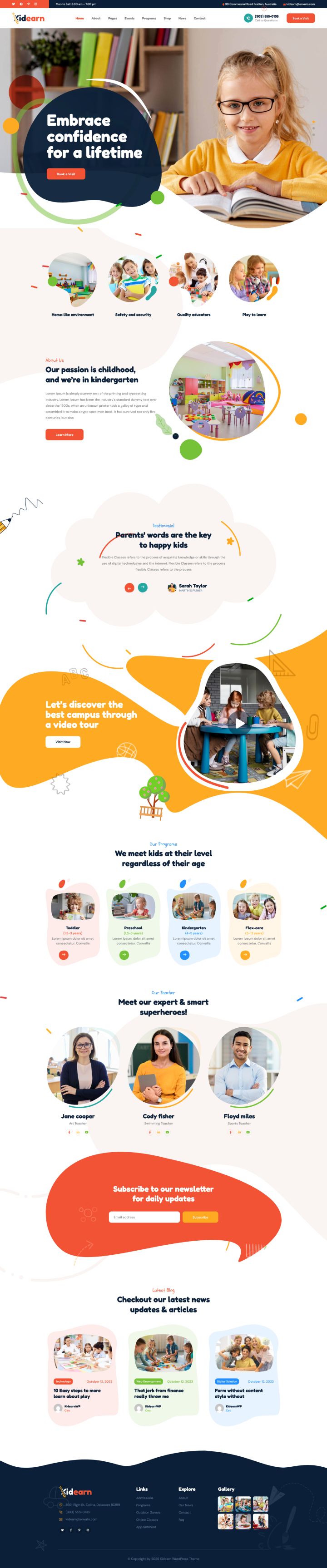 WordPress шаблон ThemeForest Kidearn