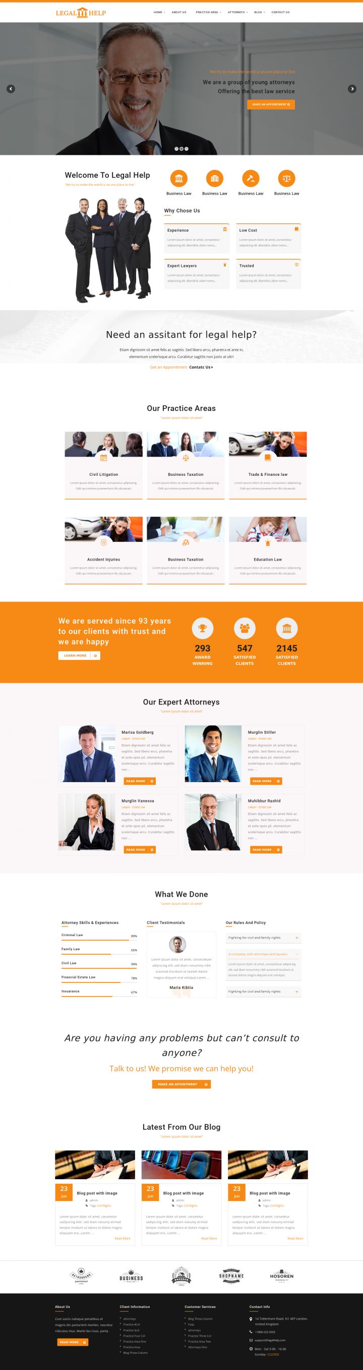 WordPress шаблон ThemeForest Legal Help