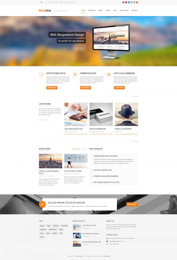 WordPress шаблон ThemeForest Maxima