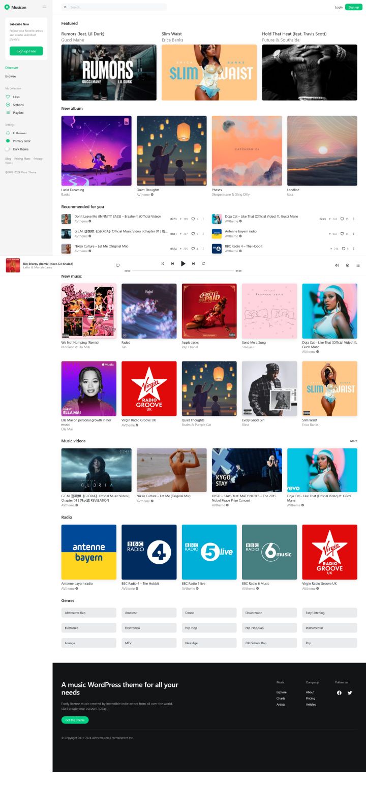 WordPress шаблон ThemeForest Musicon