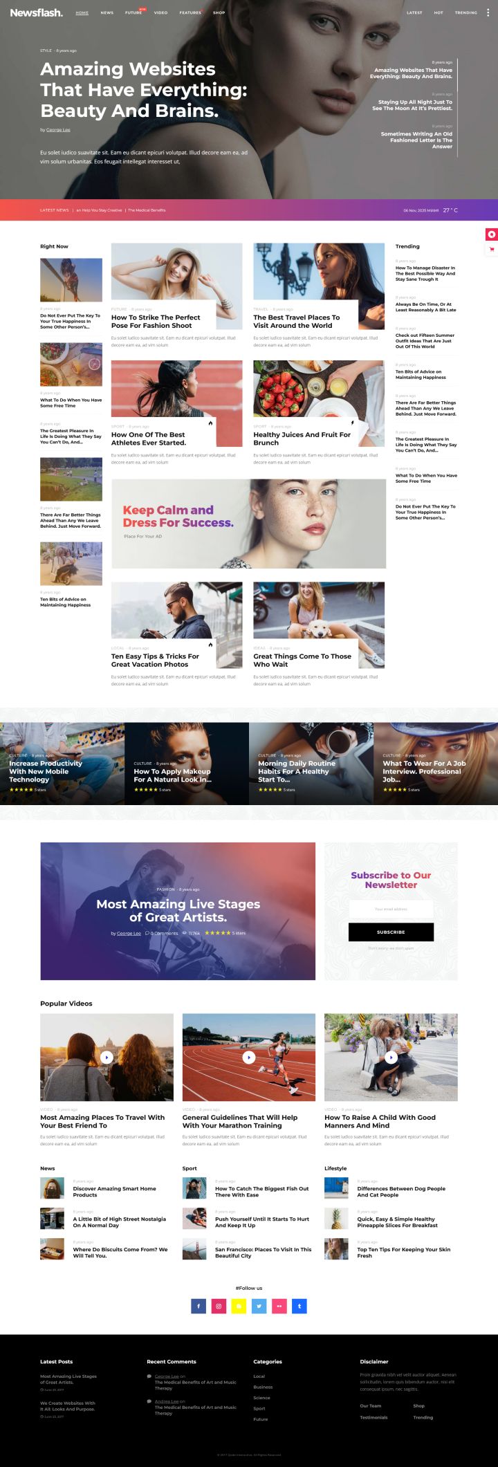 Шаблон ThemeForest Newsflash WordPress шаблон ThemeForest Newsflash