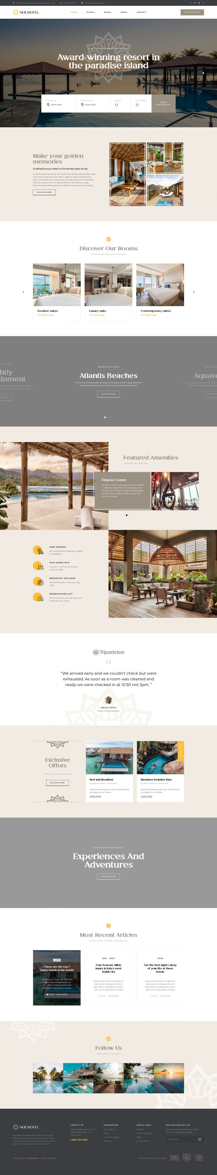 WordPress шаблон ThemeForest NouHotel