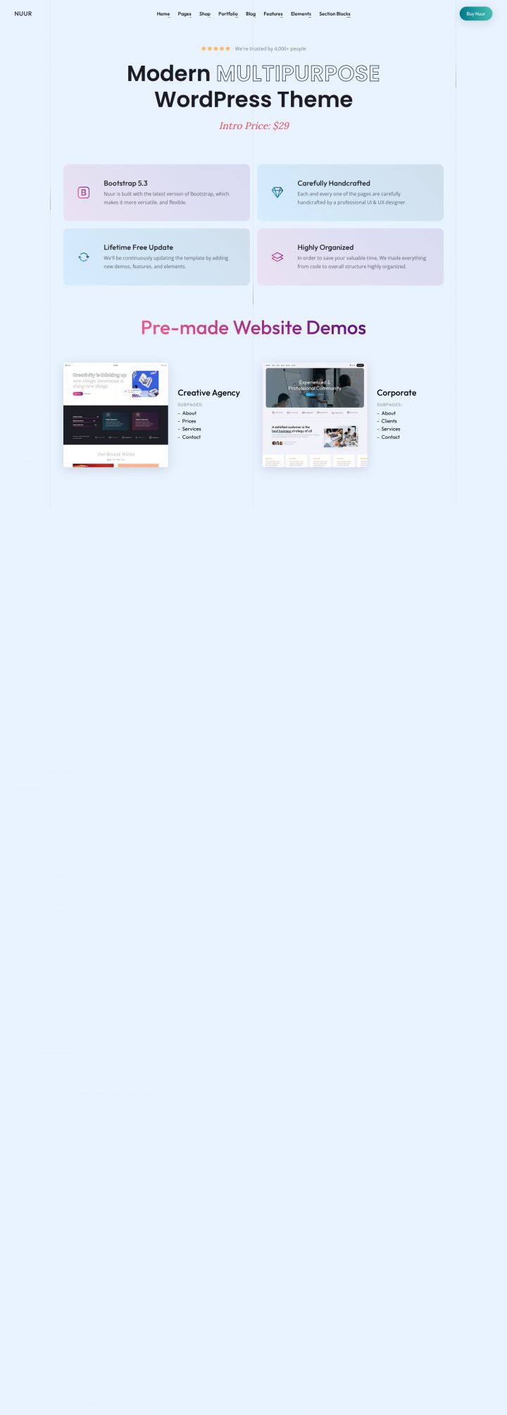 WordPress шаблон ThemeForest Nuur