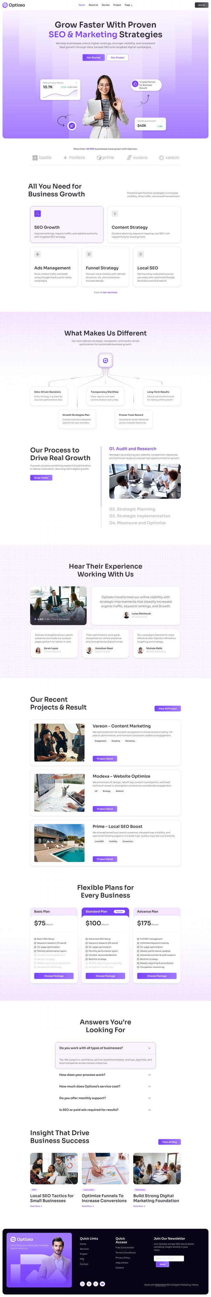 WordPress шаблон ThemeForest Optizeo