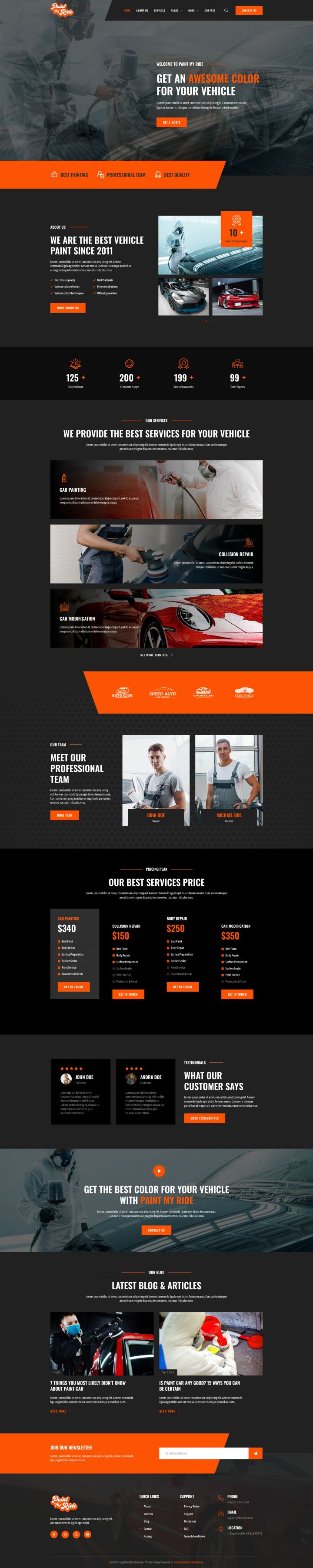 WordPress шаблон ThemeForest PaintMyRide