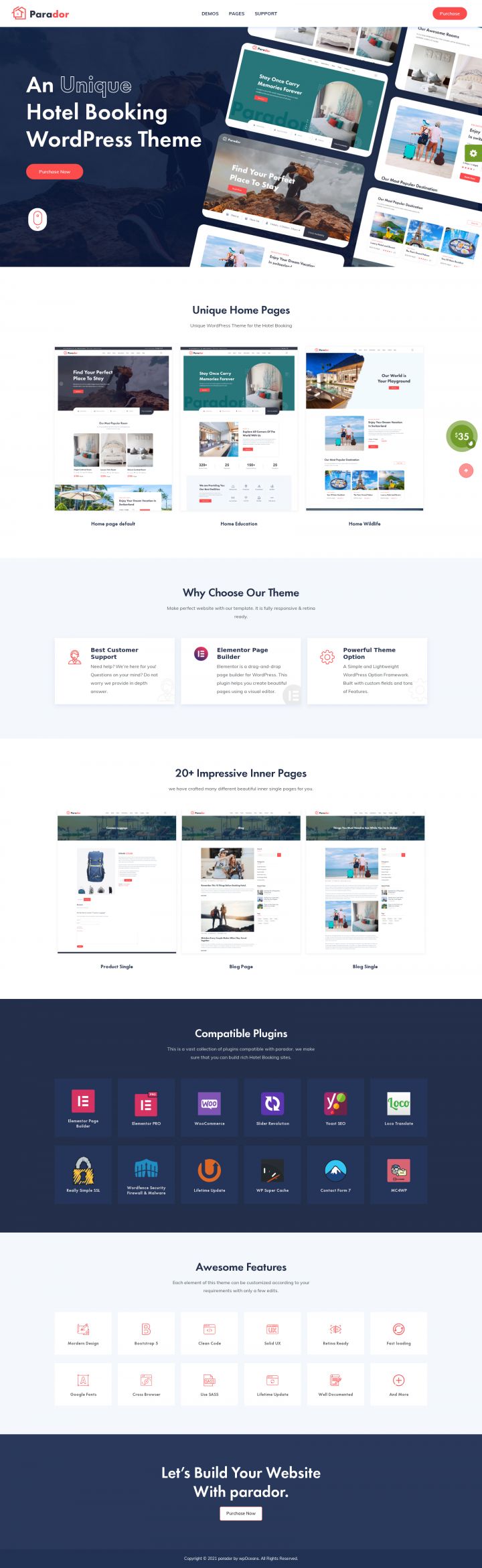 WordPress шаблон ThemeForest Parador