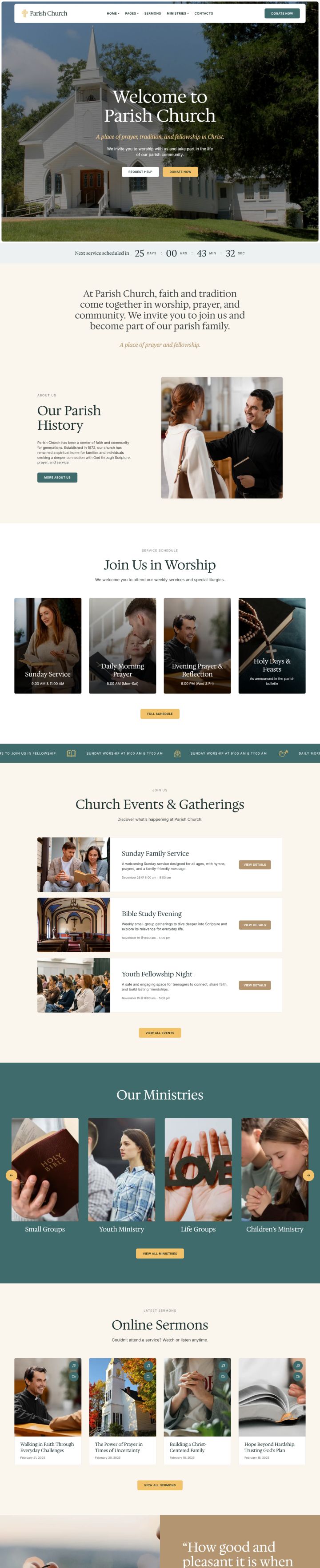 WordPress шаблон ThemeForest Parish Church