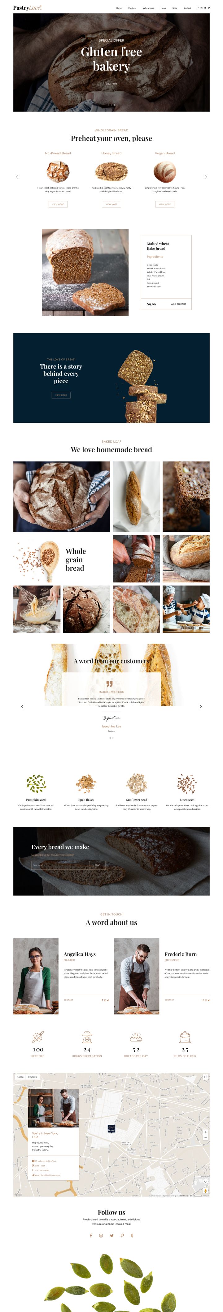 Шаблон ThemeForest Pastry Love WordPress шаблон ThemeForest Pastry Love