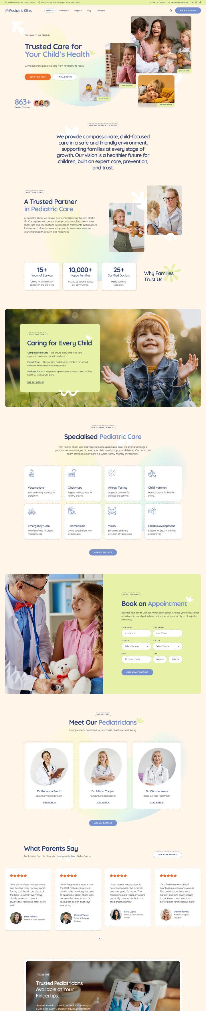 WordPress шаблон ThemeForest Pediatric Clinic