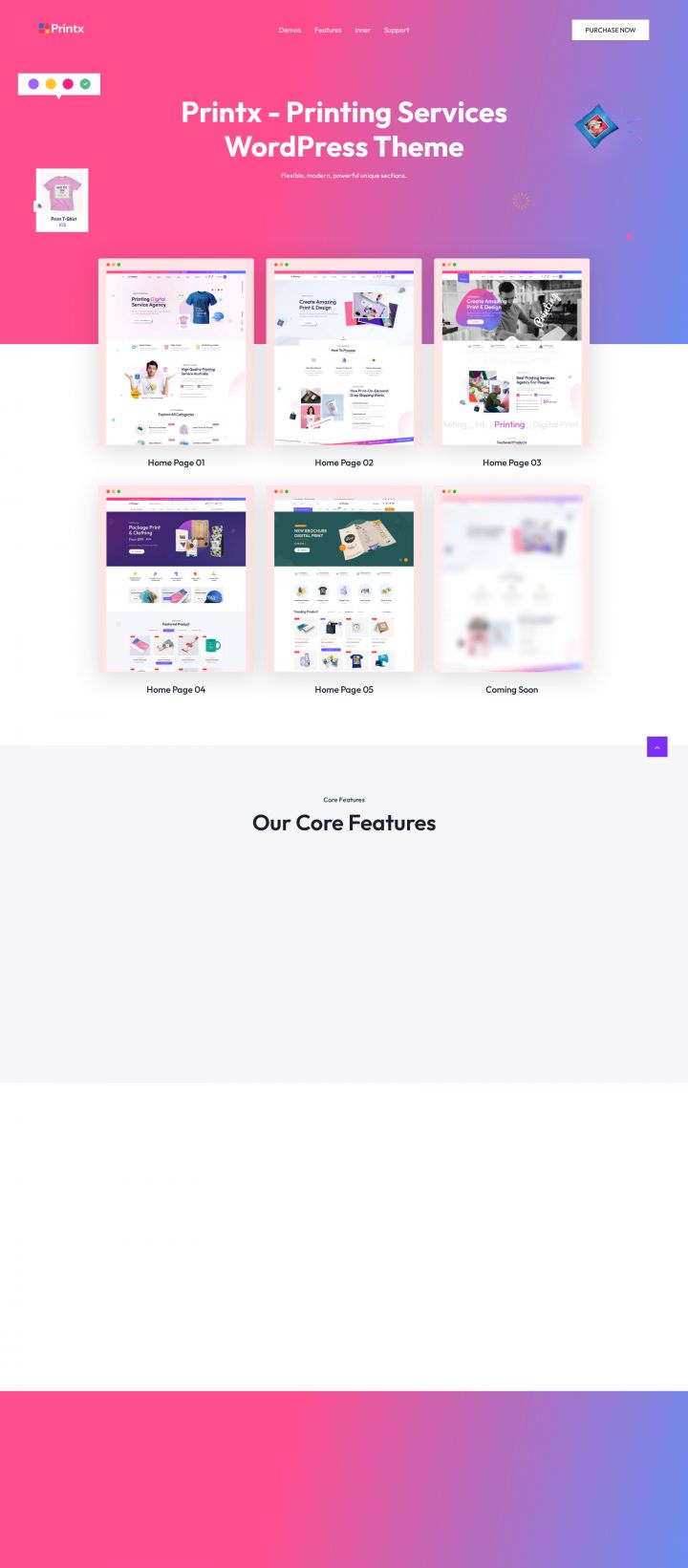 WordPress шаблон ThemeForest Printx