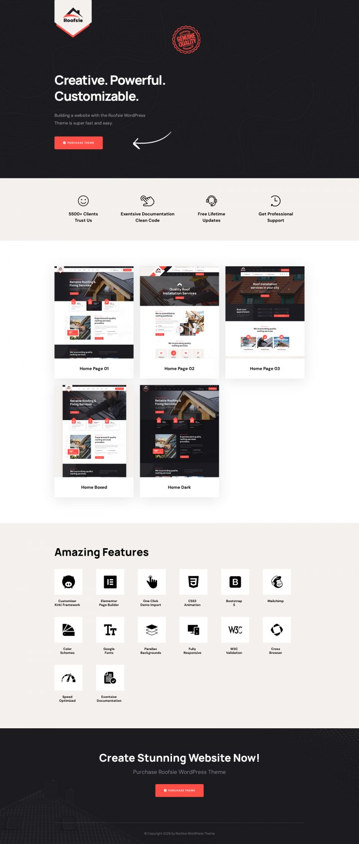 WordPress шаблон ThemeForest Roofsie