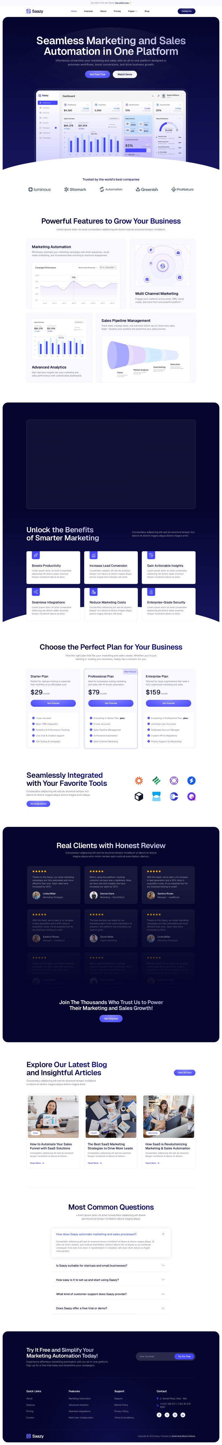 WordPress шаблон ThemeForest Saazy