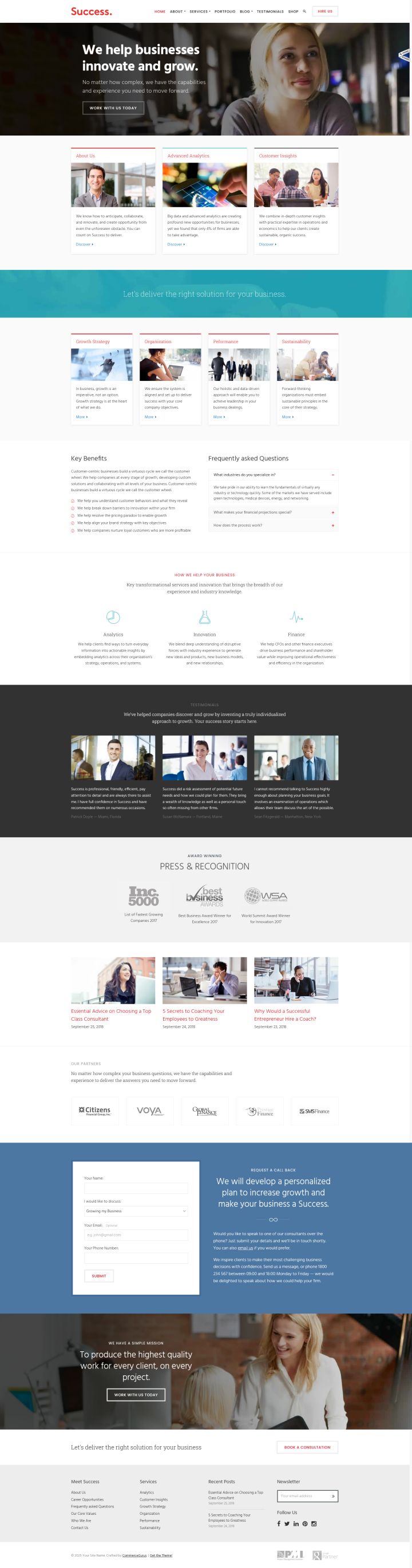 Шаблон ThemeForest Success WordPress шаблон ThemeForest Success