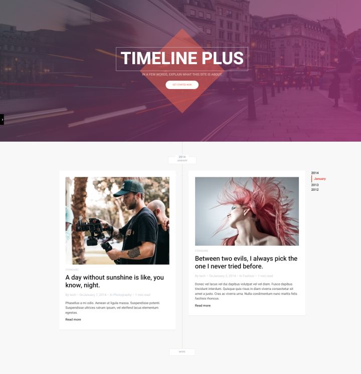 WordPress шаблон ThemeForest Timeline Plus