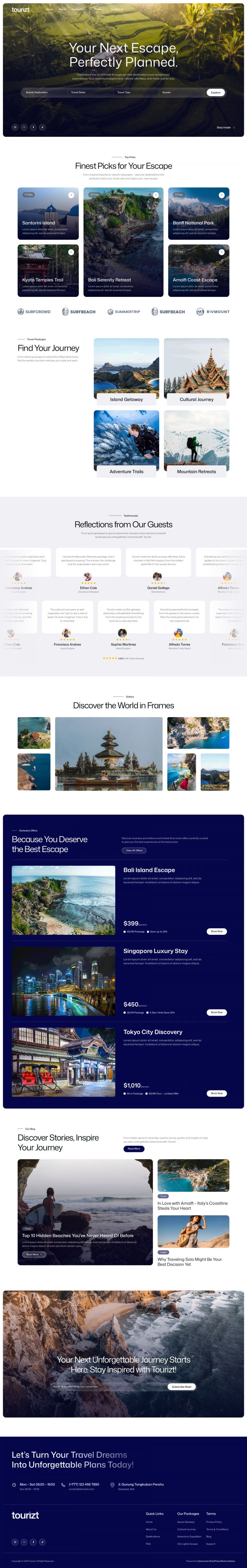 Шаблон ThemeForest Tourizt WordPress шаблон ThemeForest Tourizt
