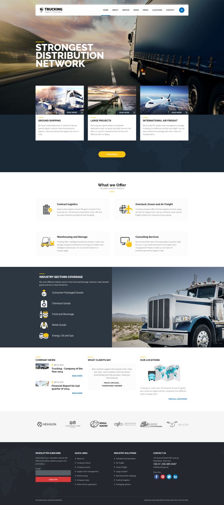 WordPress шаблон ThemeForest Trucking
