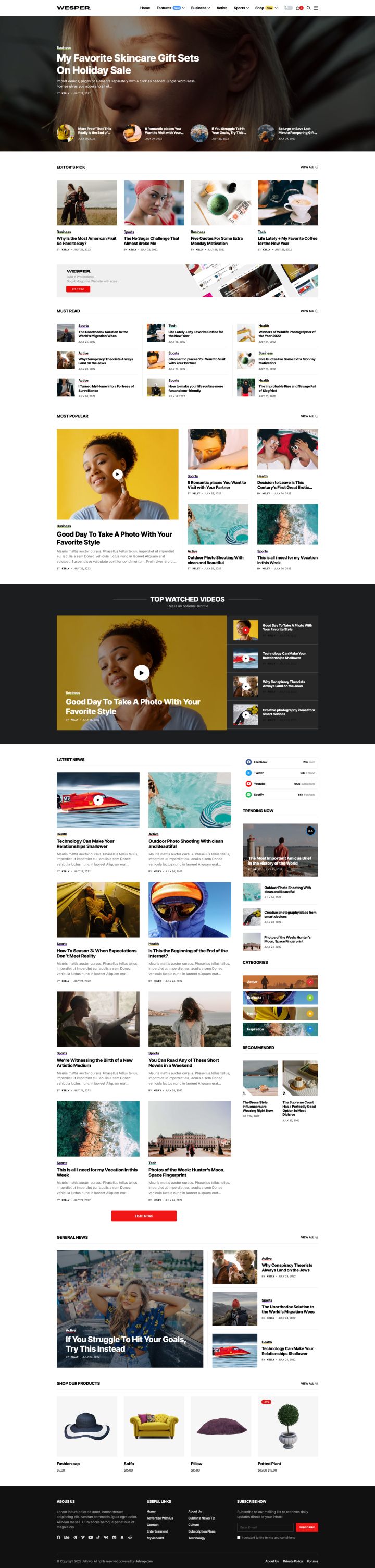 Шаблон ThemeForest Wesper WordPress шаблон ThemeForest Wesper