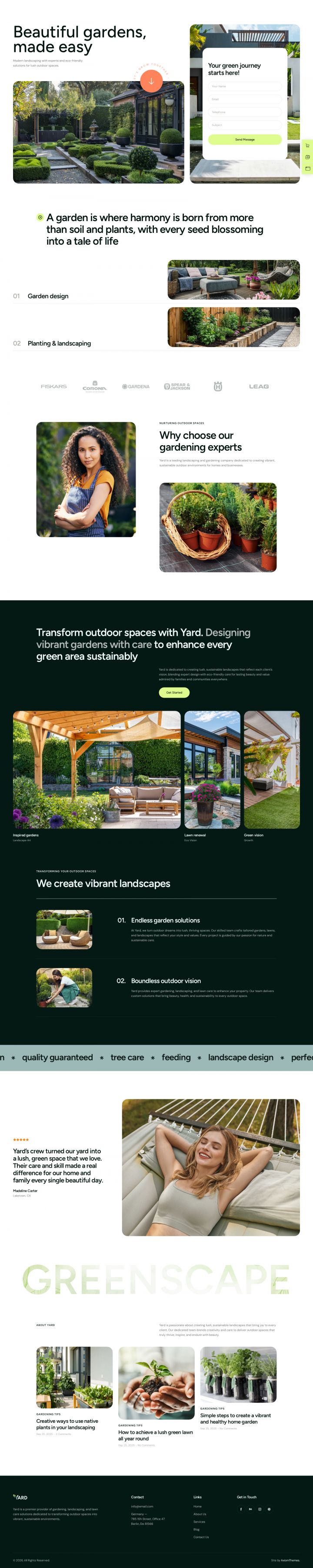 WordPress шаблон ThemeForest Yard