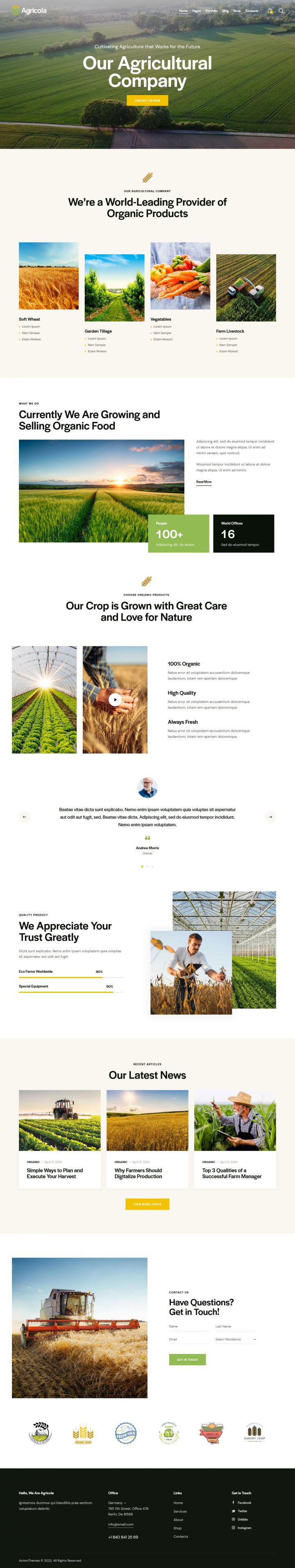 WordPress шаблон ThemeForest Agricola
