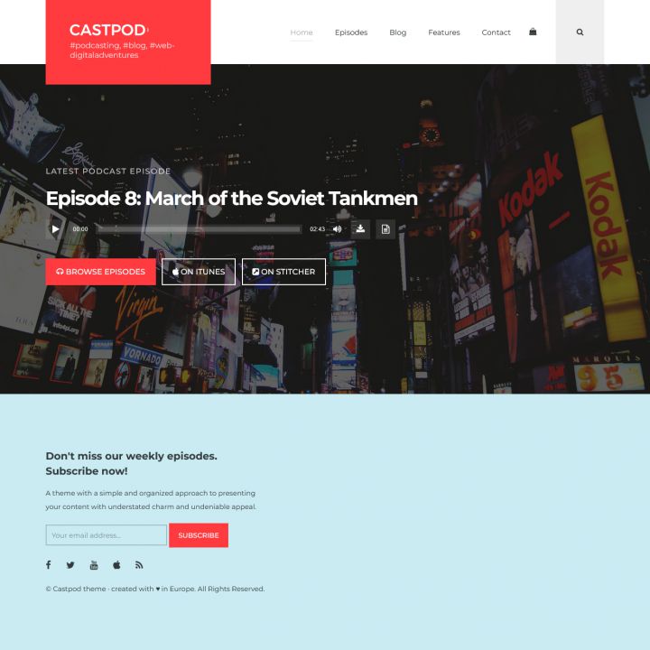 WordPress шаблон ThemeForest Castpod