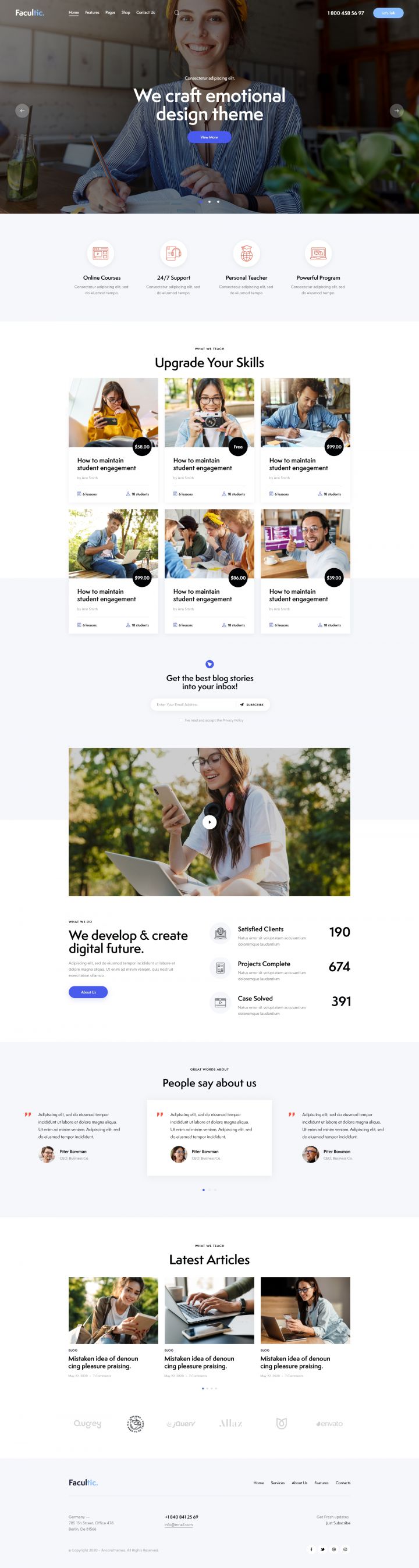 WordPress шаблон ThemeForest Facultic