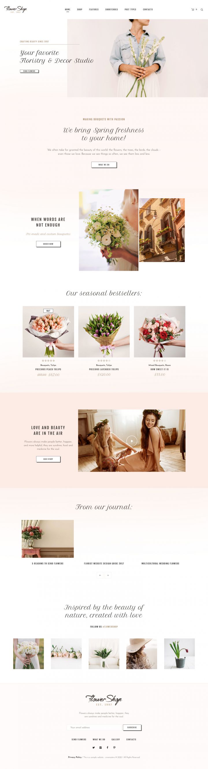 WordPress шаблон ThemeForest Flower Shop